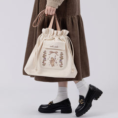 Tsuki 'Vintage Neko' Limited Edition Embroidered Tote Bag ☾