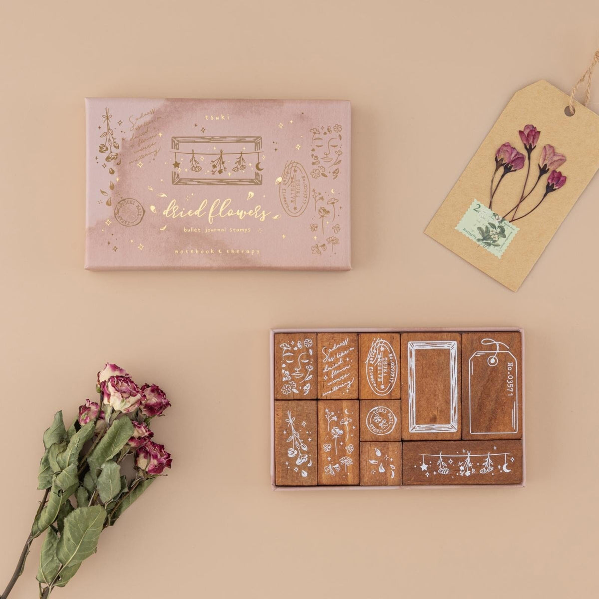 Tsuki 'Dried Flowers' Bullet Journal Stamp Set ☾