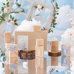 Hinoki - 'Into the Sky' Engraved Wooden Stamp Set