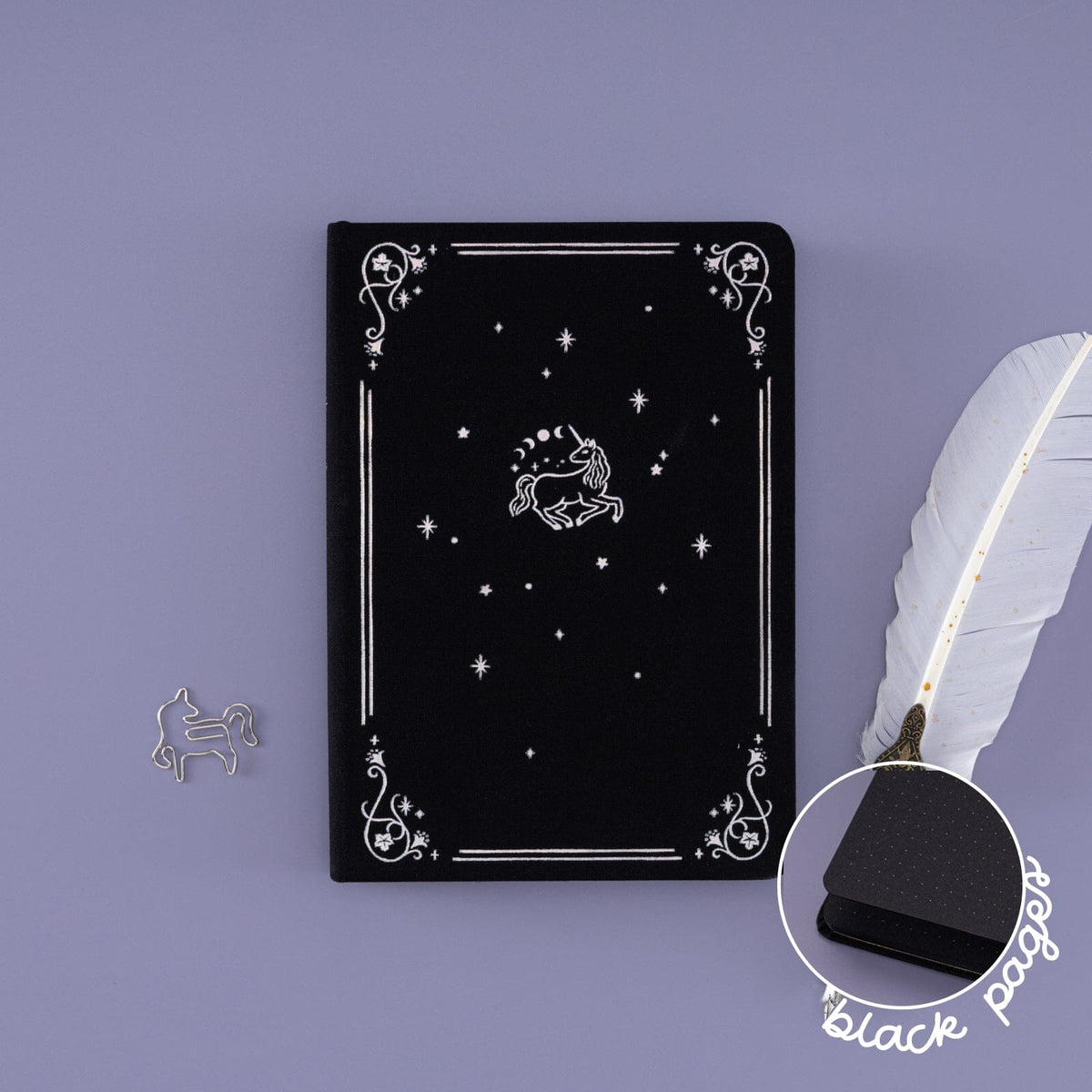 Tsuki 'Lunar Unicorn' Limited Edition Black Page Bullet Journal ☾