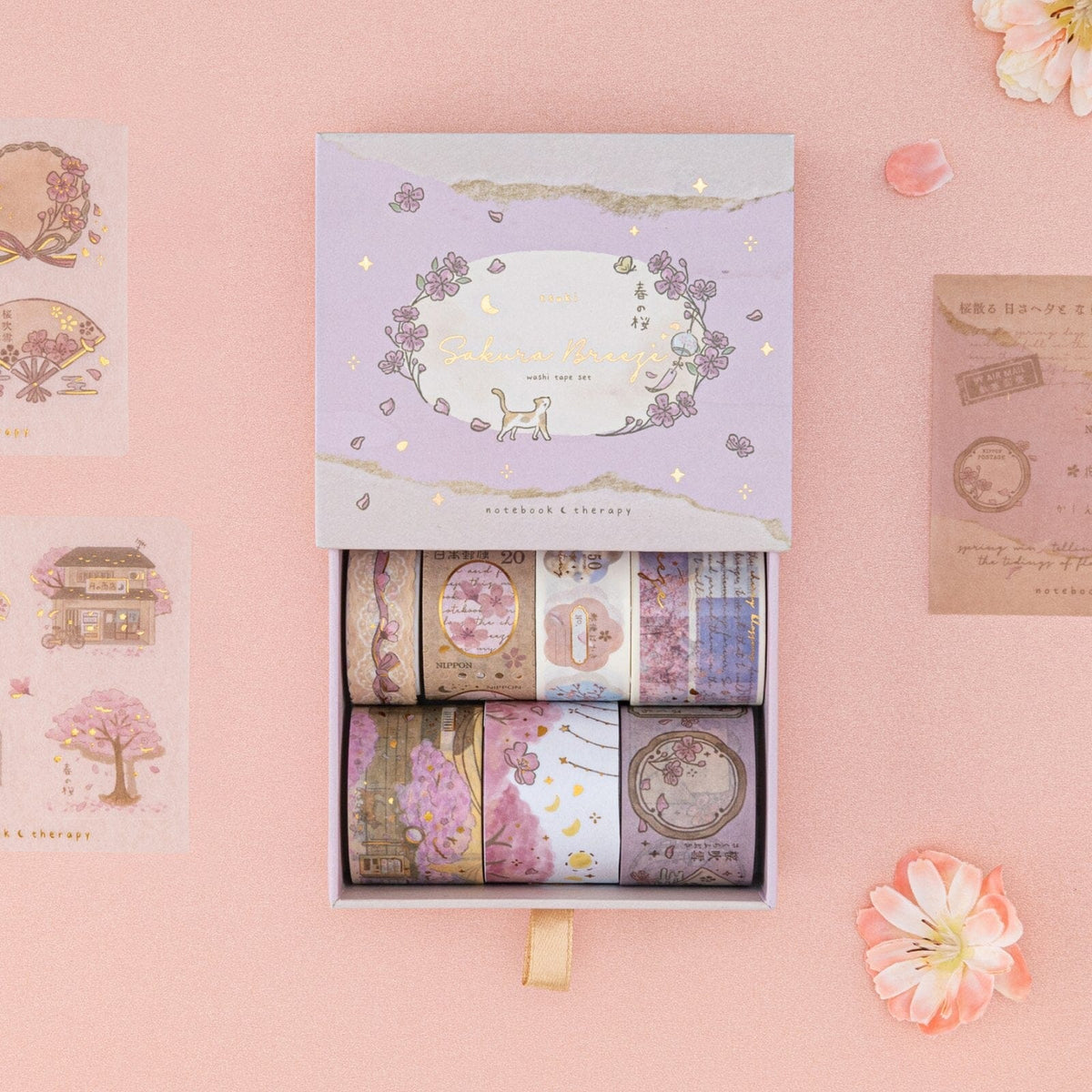 Tsuki 'Sakura Breeze' Washi Tape Set ☾