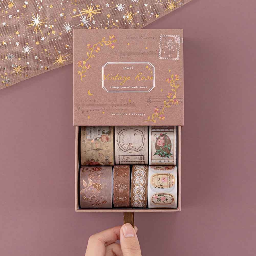 Tsuki 'Vintage Rose' Washi Tape Set ☾