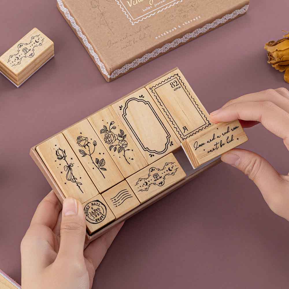 Tsuki 'Vintage Rose' Bullet Journal Stamp Set ☾