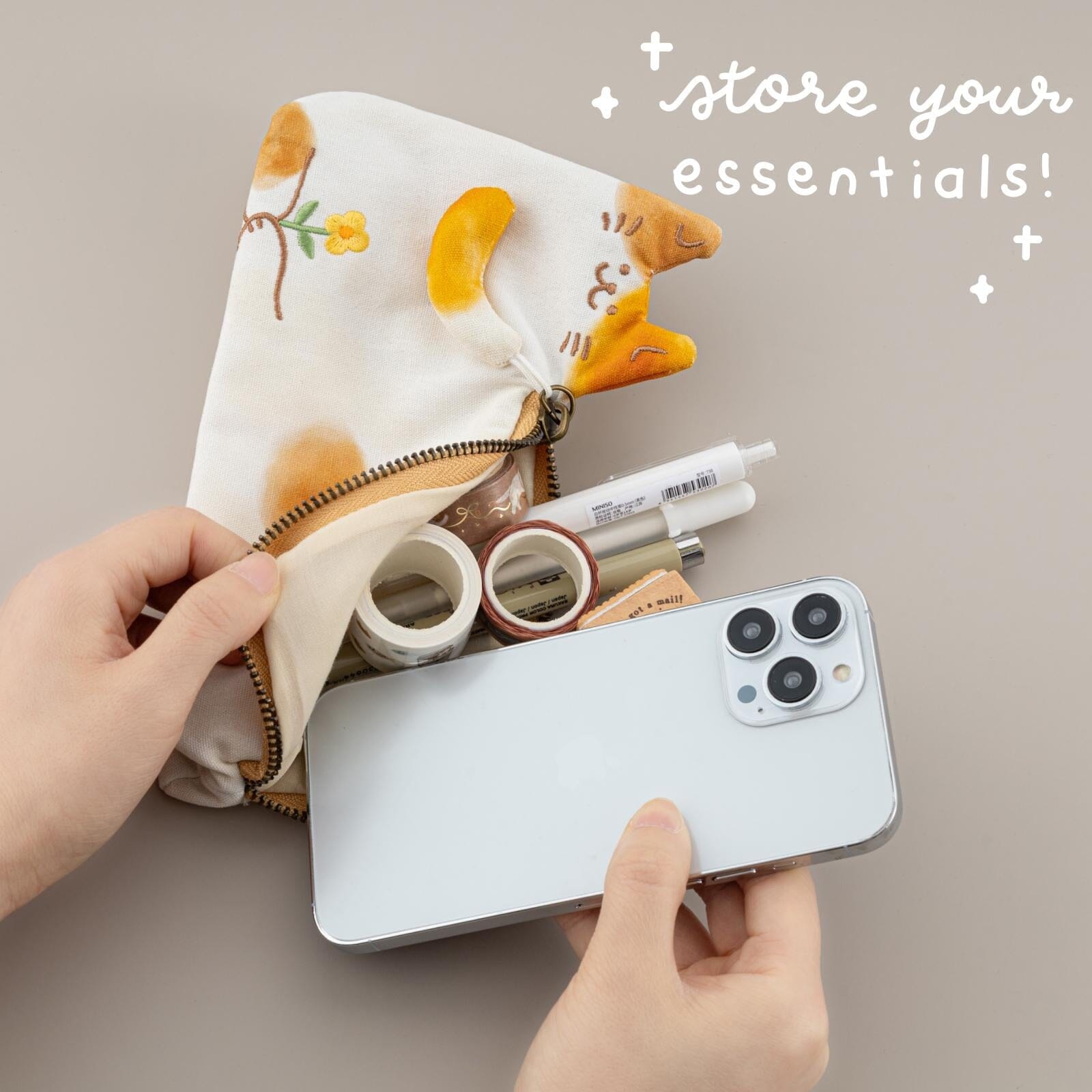 Tsuki 'Neko Days' Travel Pen Pouch ☾