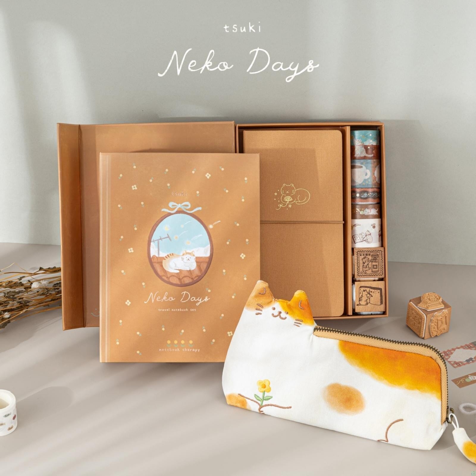 Tsuki 'Neko Days' Travel Pen Pouch ☾