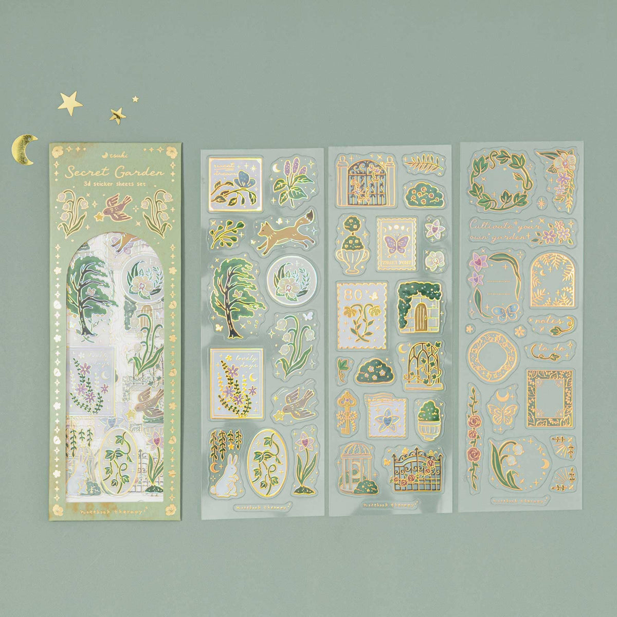 Tsuki 'Secret Garden' 3D Foil Sticker Set ☾